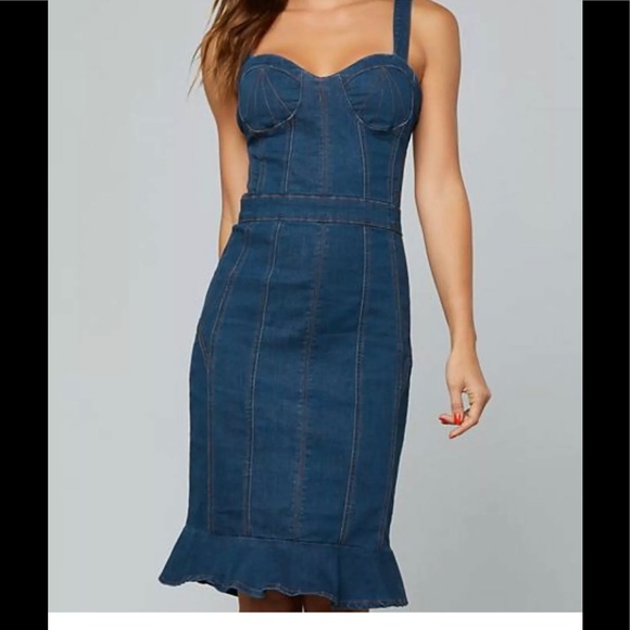 bebe Dresses & Skirts - Bebe Dress Denim beautiful